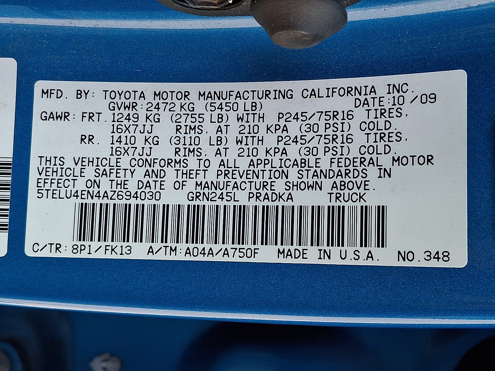Used 2010 Toyota Tacoma Truck
