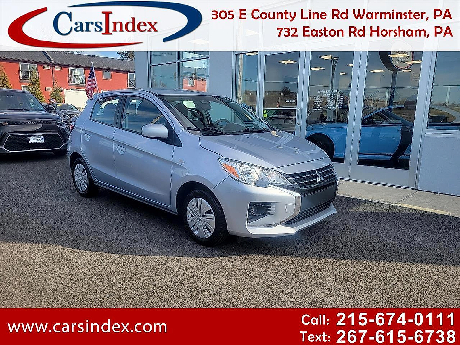 Silver 2022 Mitsubishi Mirage Hatchback Front-Wheel Drive Continuously Variable Transmission
