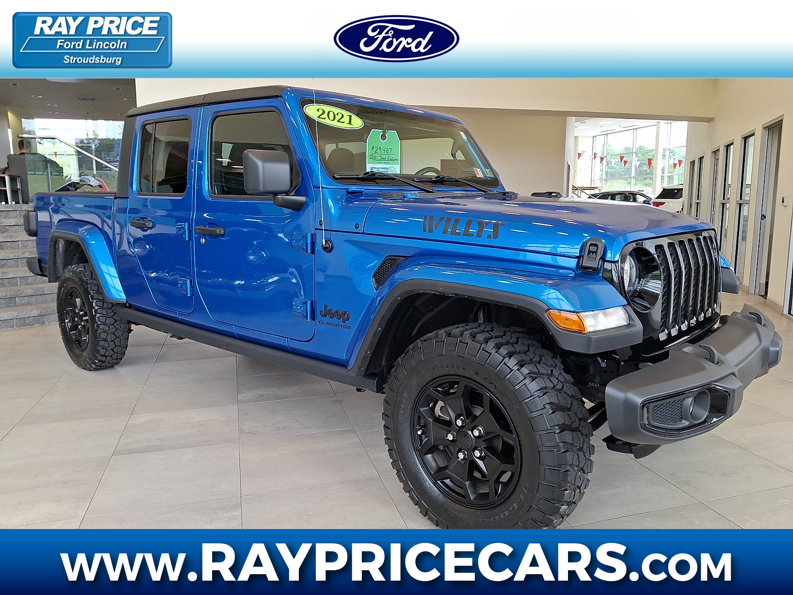 Hydro Blue Pearlcoat - PBJ 2021 Jeep Gladiator Pickup Truck Four-Wheel Drive Automatic
