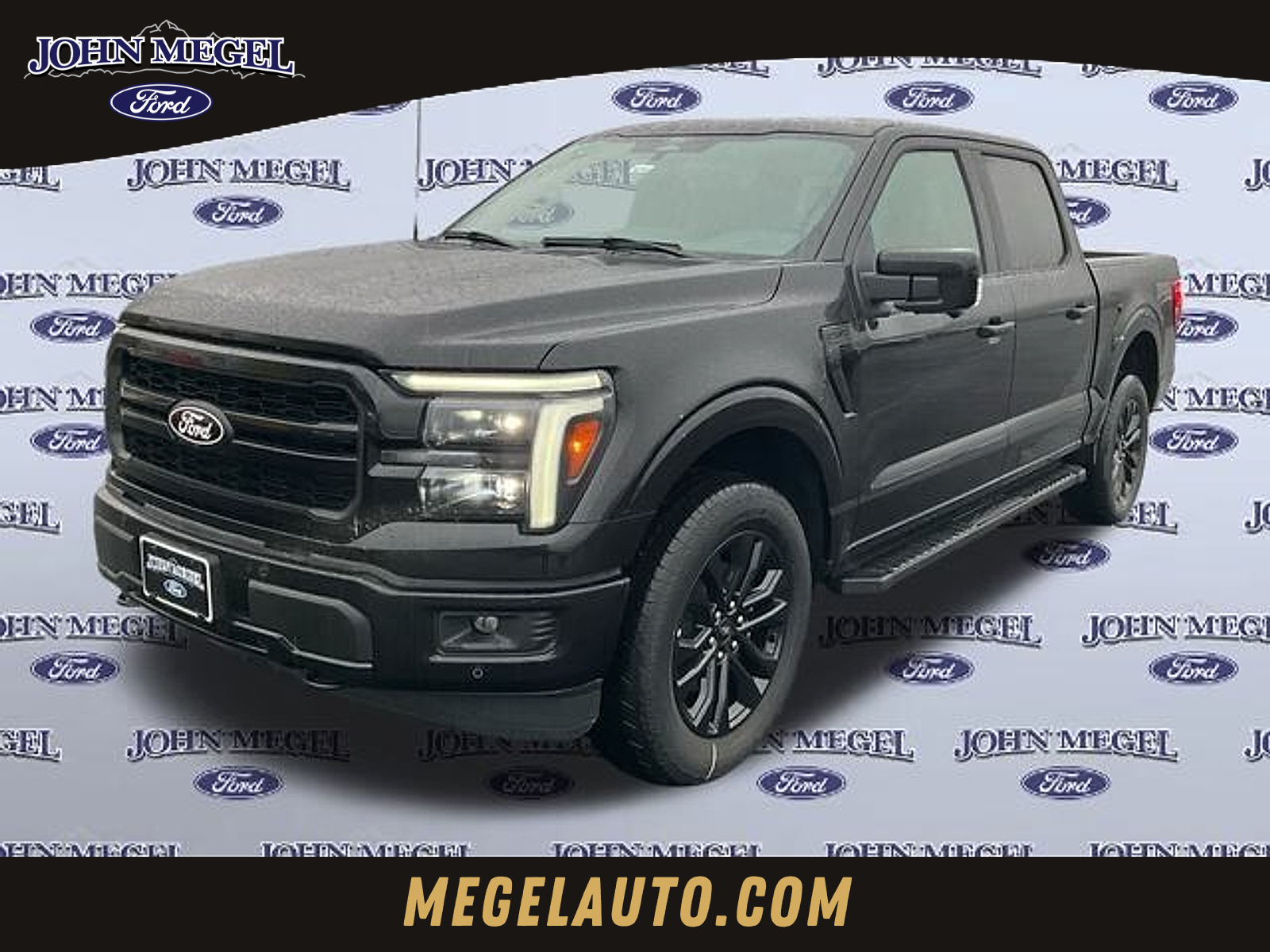 Black Metallic 2025 Ford F-150 Lariat SuperCrew 4WD Pickup Truck Four-Wheel Drive Automatic