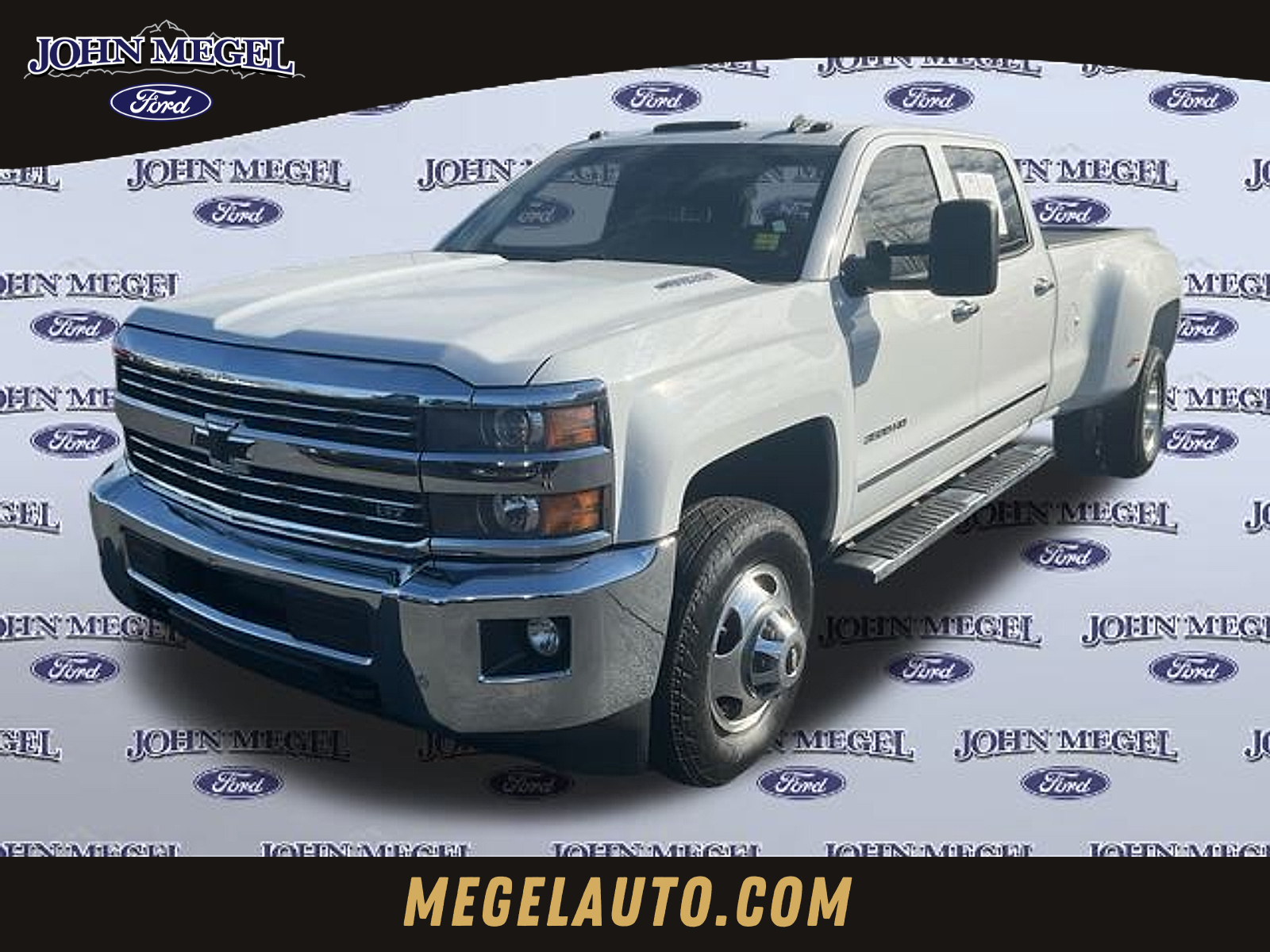 Summit White 2015 Chevrolet Silverado 3500HD LTZ Crew Cab 4WD Pickup Truck Four-Wheel Drive 6-Speed Automatic