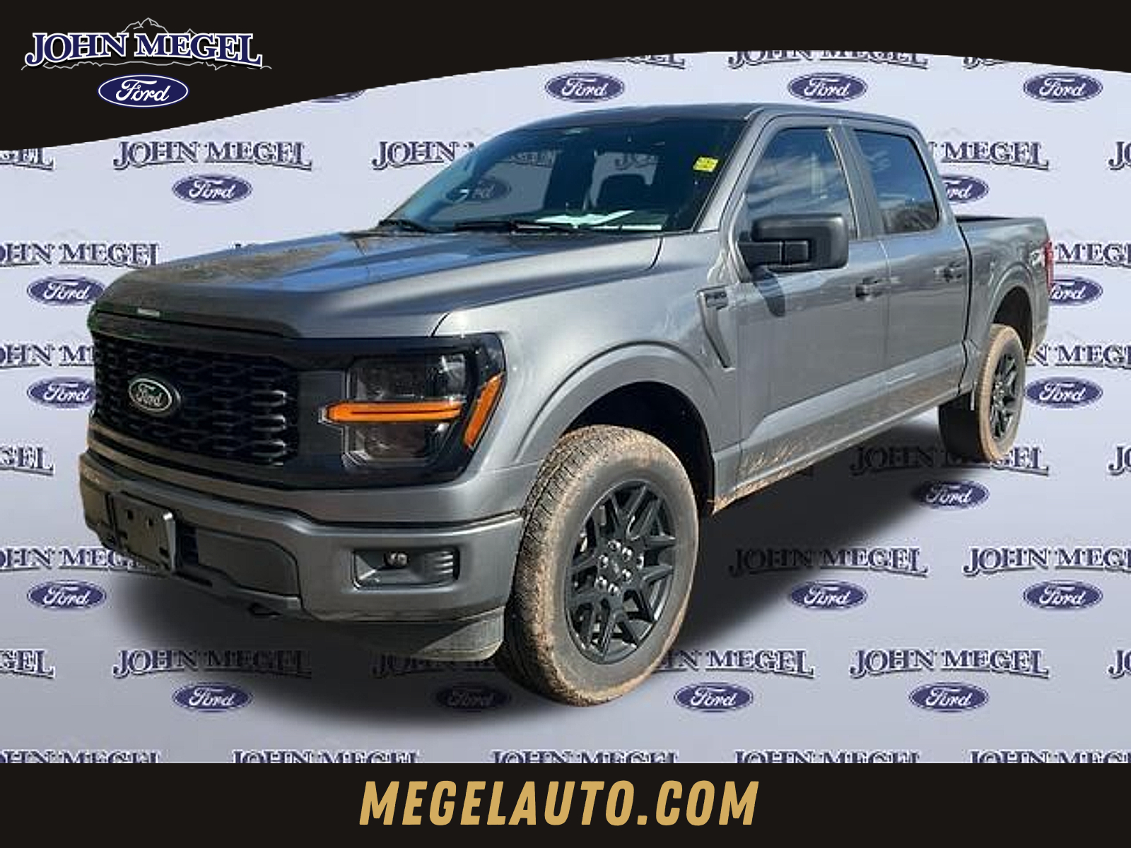Gray Metallic 2024 Ford F-150 STX 4dr SuperCrew 4WD Pickup Truck Four-Wheel Drive Automatic