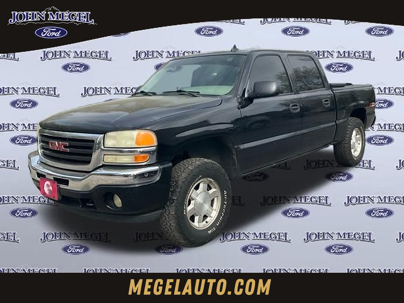 Onyx Black 2006 GMC Sierra 1500 SLT Crew Cab 5.8 ft. 4WD Pickup Truck Four-Wheel Drive 4-Speed Automatic Overdrive
