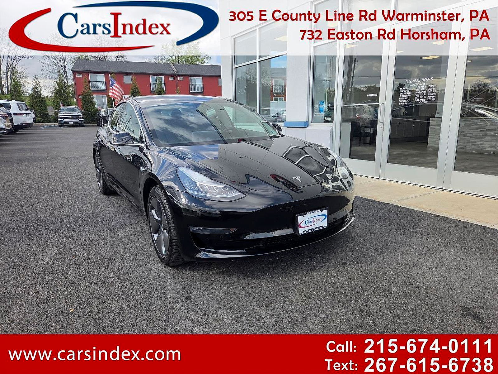 Black 2019 Tesla Model 3 Mid Range RWD Sedan Rear-Wheel Drive Continuously Variable Transmission
