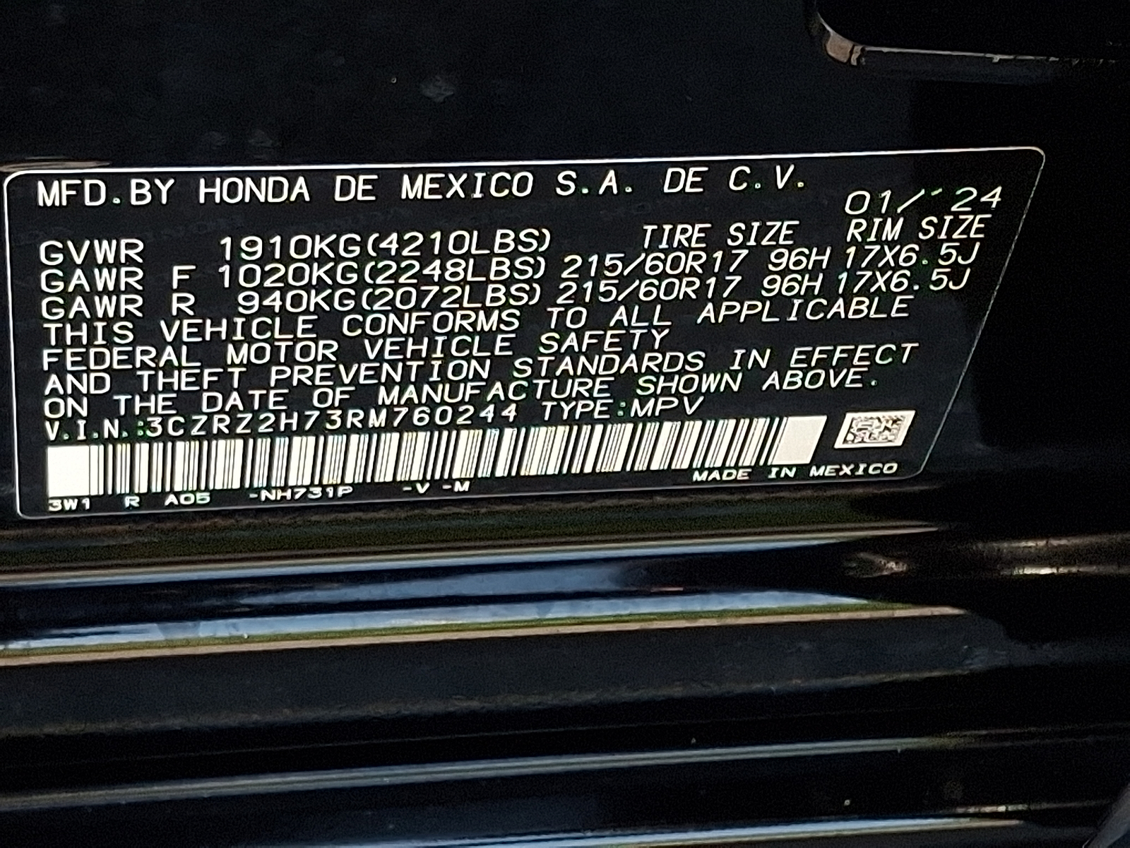 Used 2024 Honda HR-V SUV
