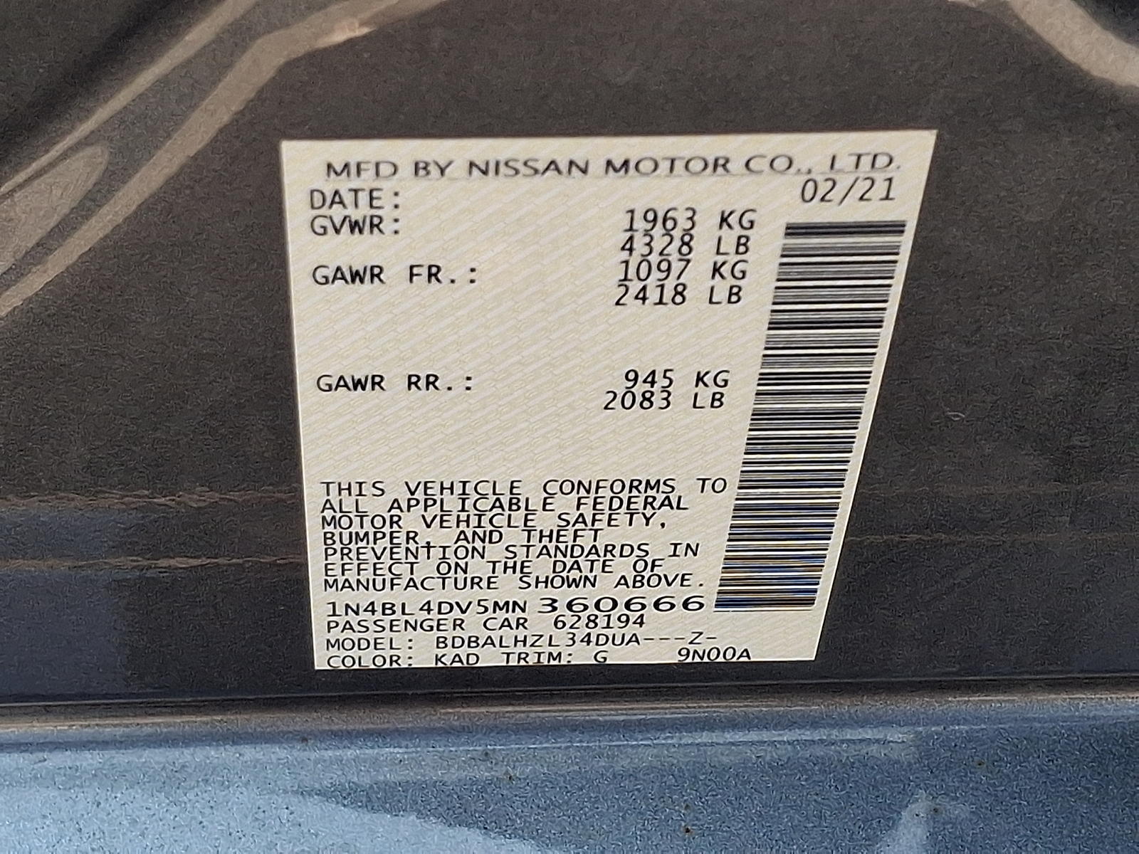 Used 2021 Nissan Altima Sedan