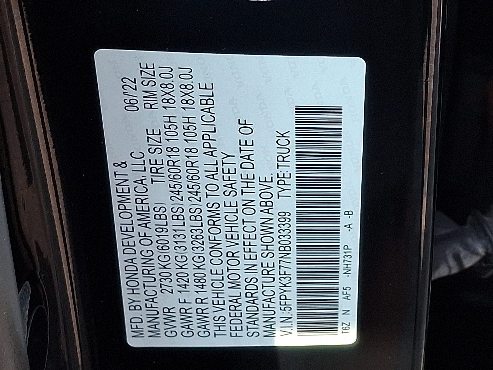 Used 2022 Honda Ridgeline Truck