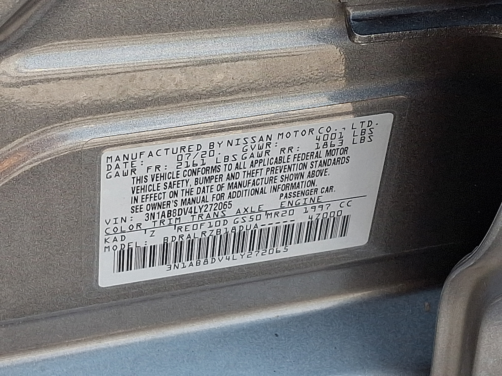 Used 2020 Nissan Sentra Sedan