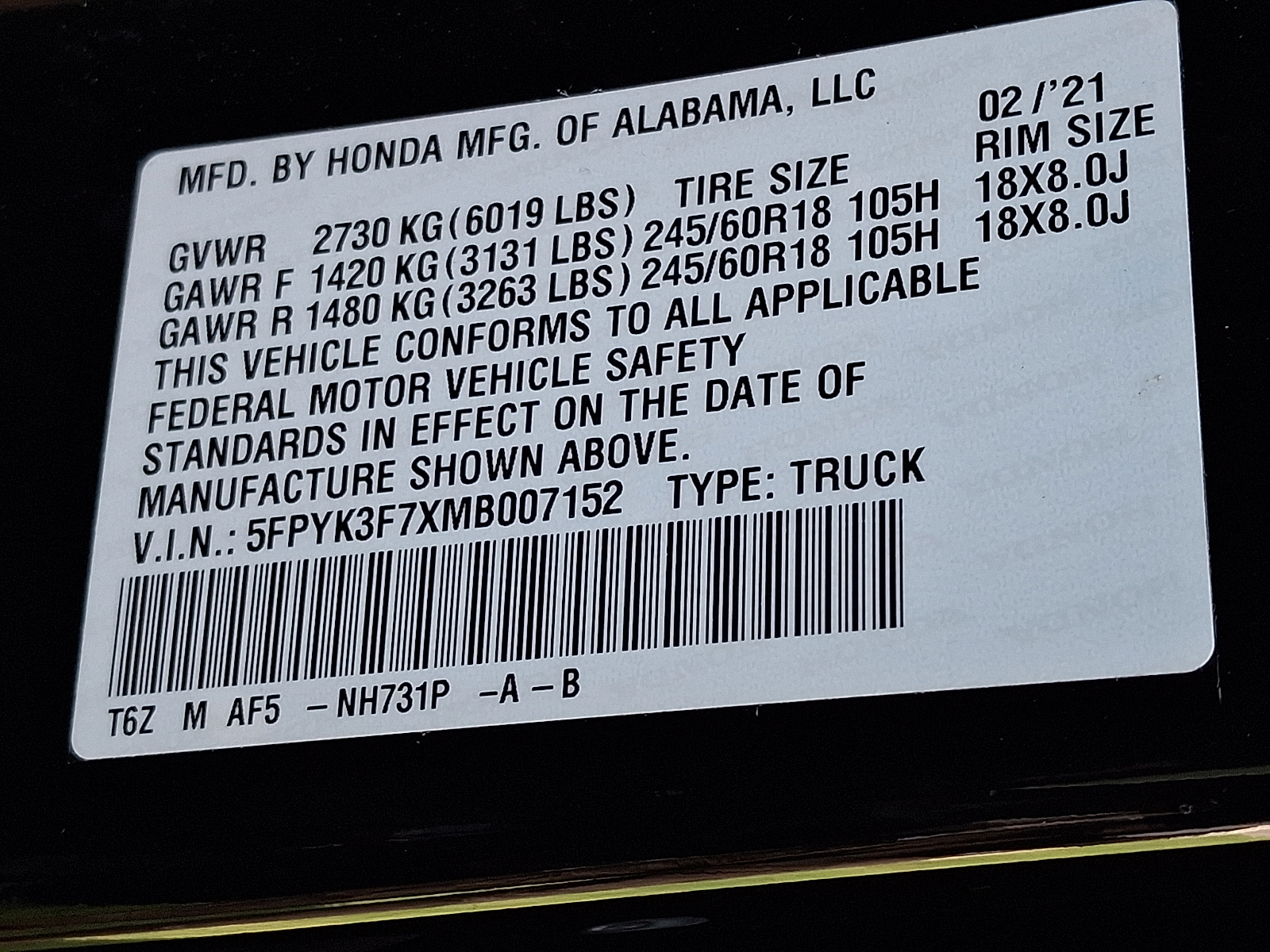 Used 2021 Honda Ridgeline Truck - photo 28 of 31