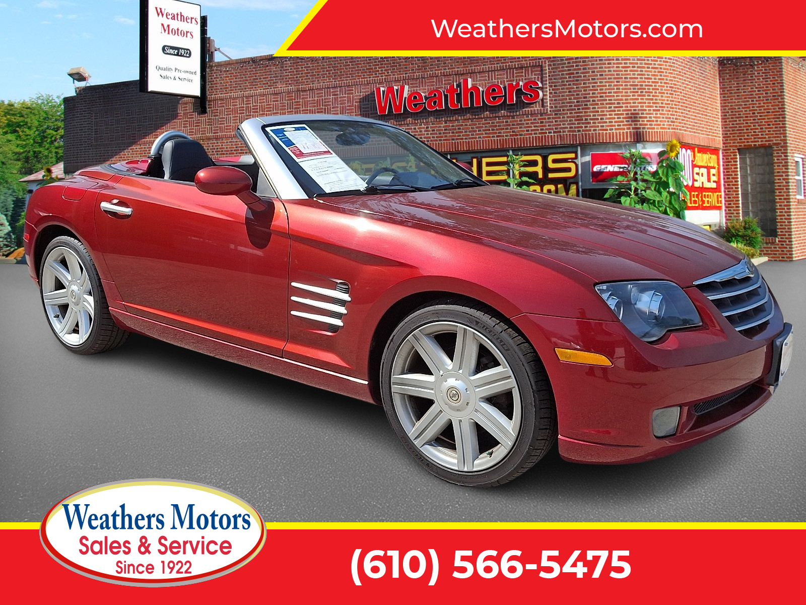 Blaze Red Crystal Pearlcoat/Black Cloth Top - PRH 2005 Chrysler Crossfire Limited Roadster RWD Convertible Rear-Wheel Drive Automatic