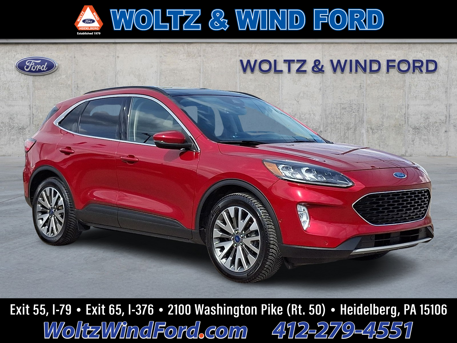 Rapid Red Metallic Tinted Clearcoat 2020 Ford Escape Hybrid Titanium AWD SUV / Crossover All-Wheel Drive Automatic