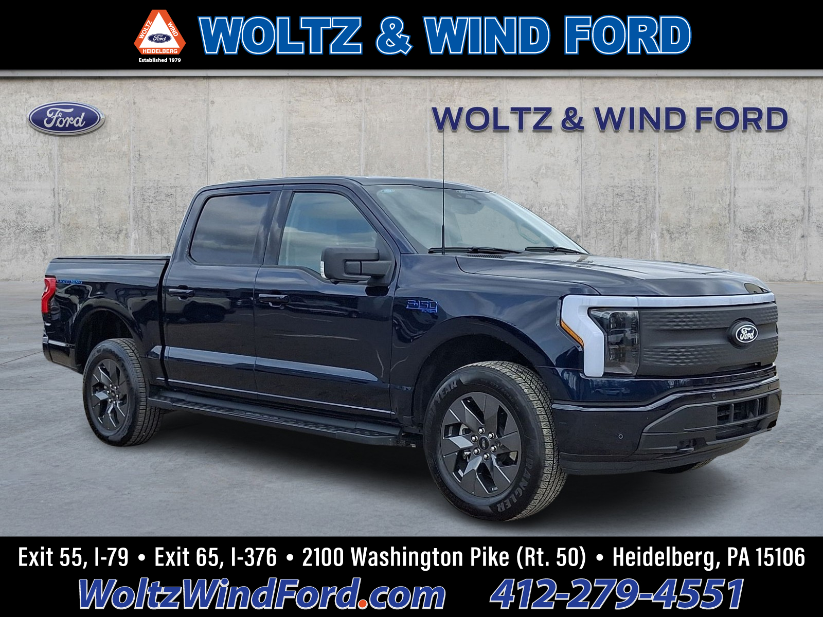 Antimatter Blue 2025 Ford F-150 Lightning Flash SuperCrew AWD Pickup Truck All-Wheel Drive Automatic