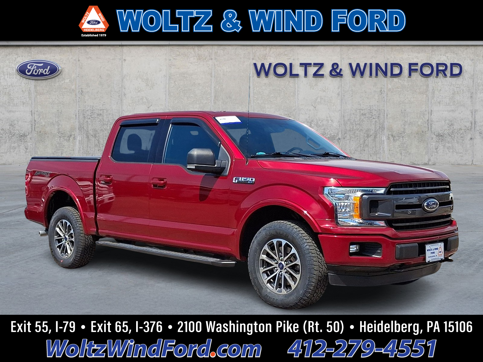 Ruby Red Metallic Tinted Clearcoat 2018 Ford F-150 XLT SuperCrew 4WD Pickup Truck Four-Wheel Drive Automatic