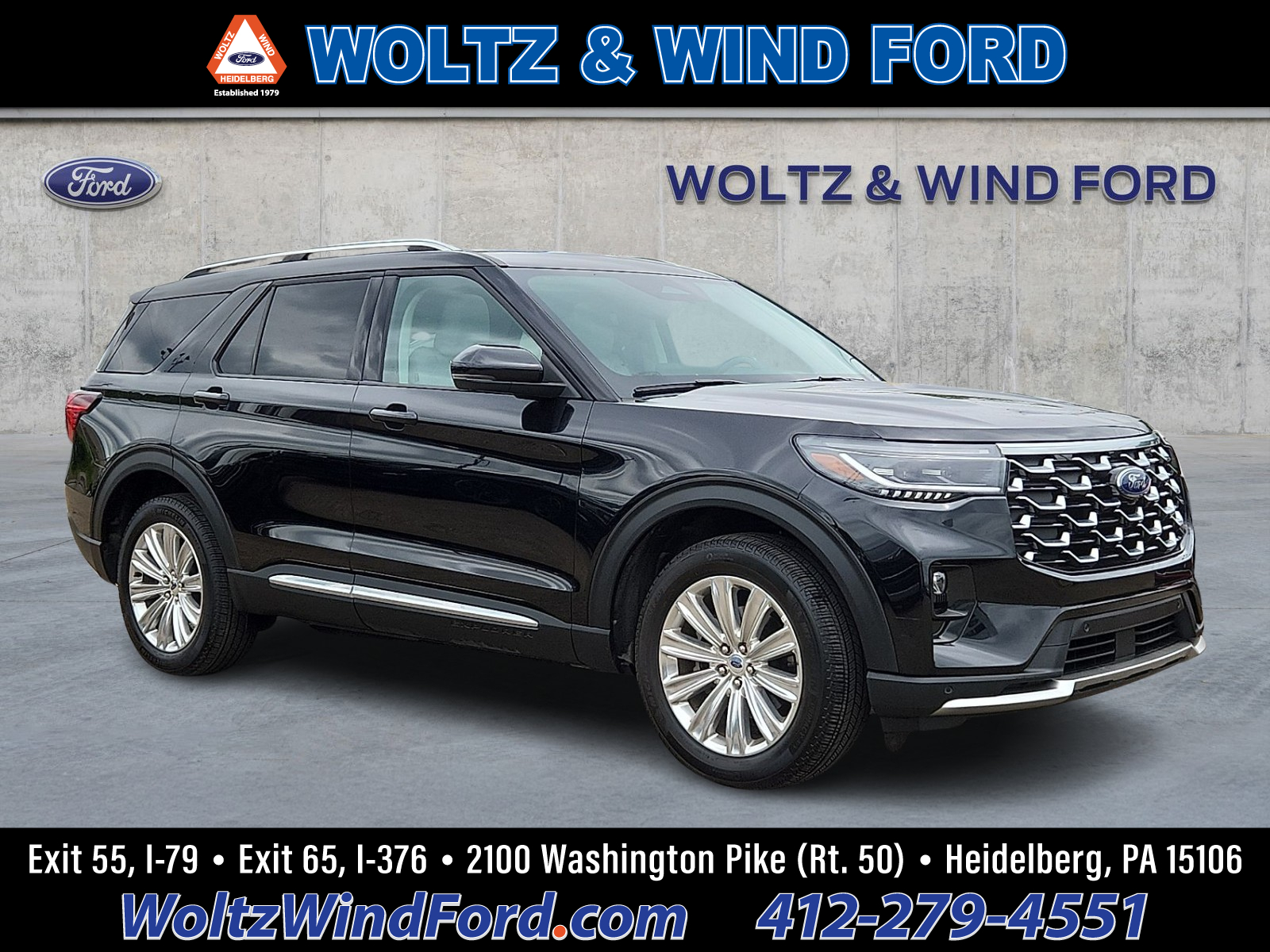 Agate Black 2025 Ford Explorer Platinum AWD SUV / Crossover All-Wheel Drive Automatic