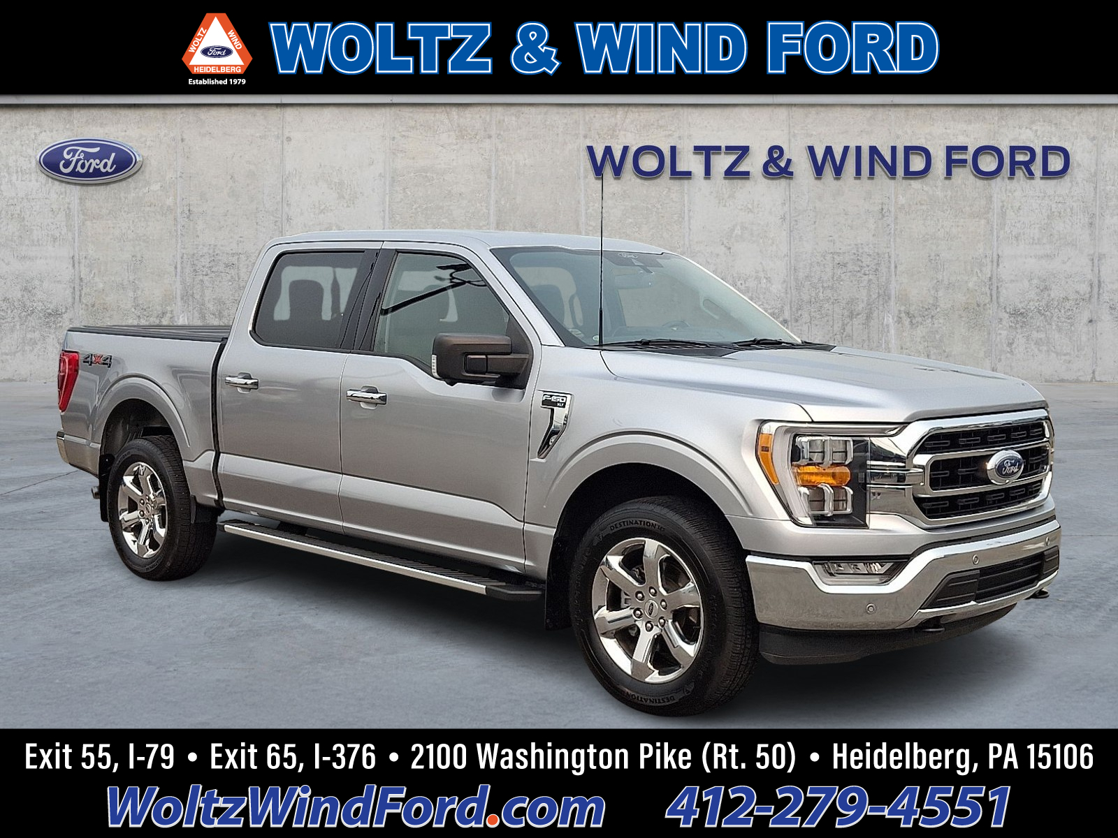 Iconic Silver 2022 Ford F-150 Pickup Truck Four-Wheel Drive Automatic