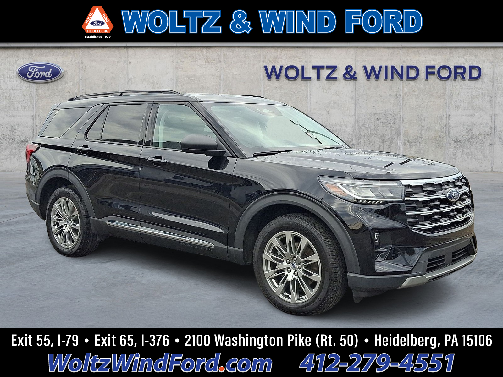 Agate Black 2025 Ford Explorer SUV / Crossover All-Wheel Drive Automatic