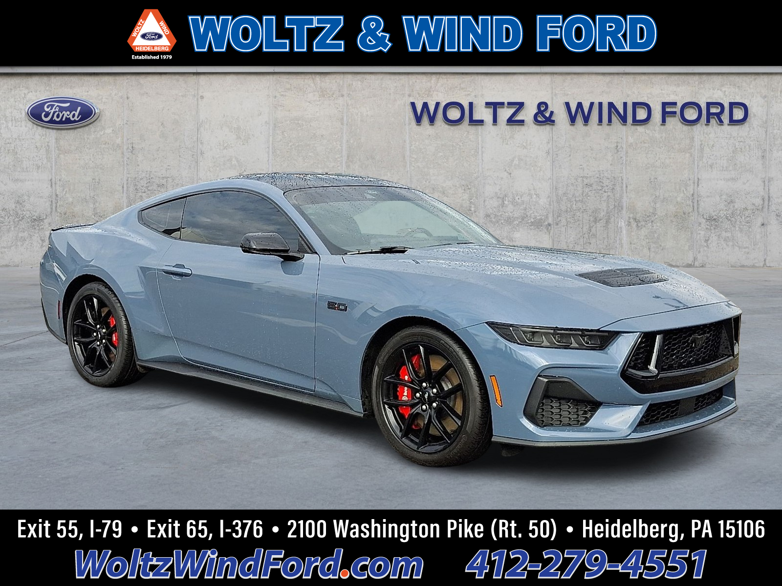 Vapor Blue 2024 Ford Mustang Coupe Rear-Wheel Drive Manual
