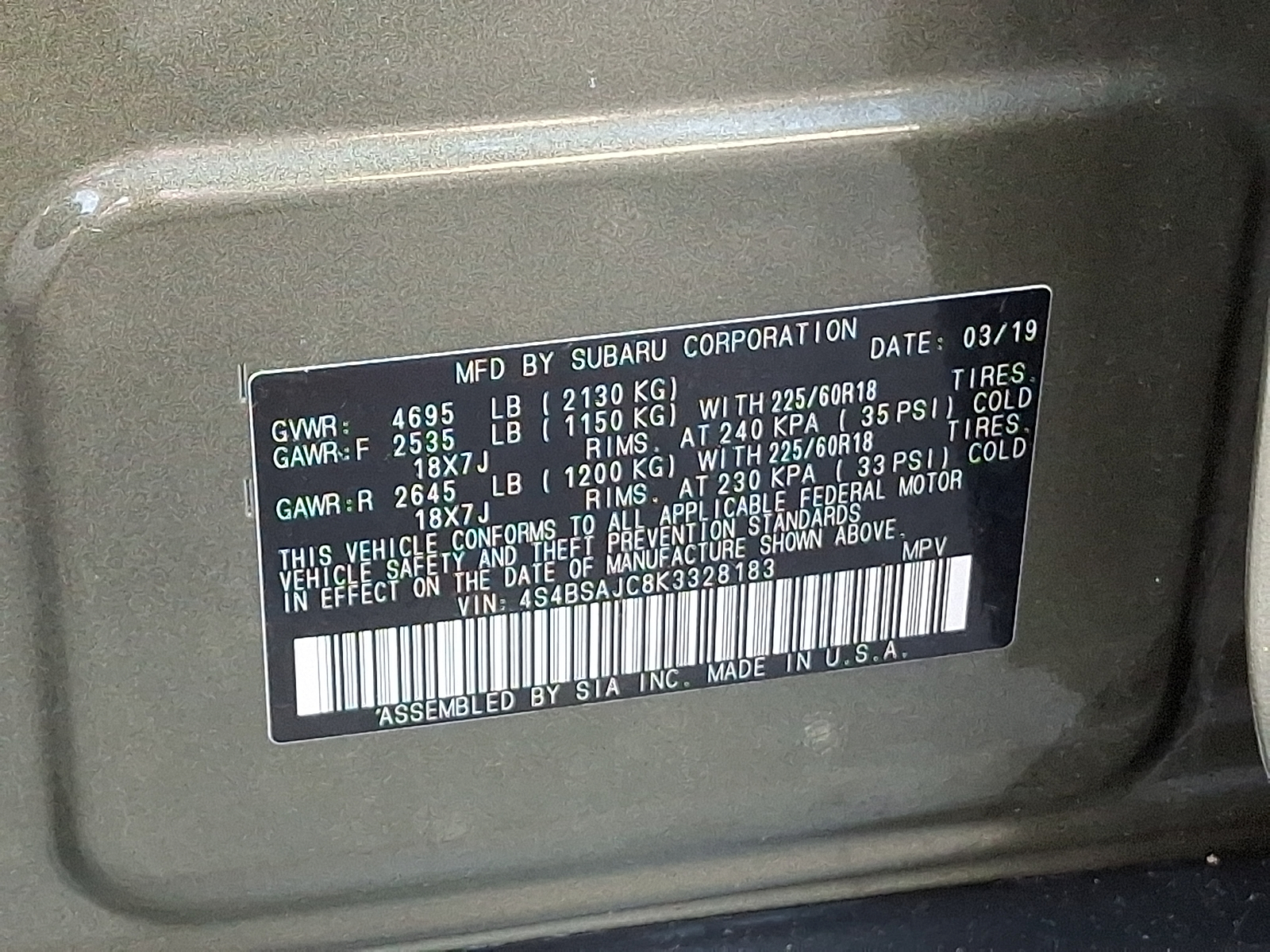 Used 2019 Subaru Outback SUV