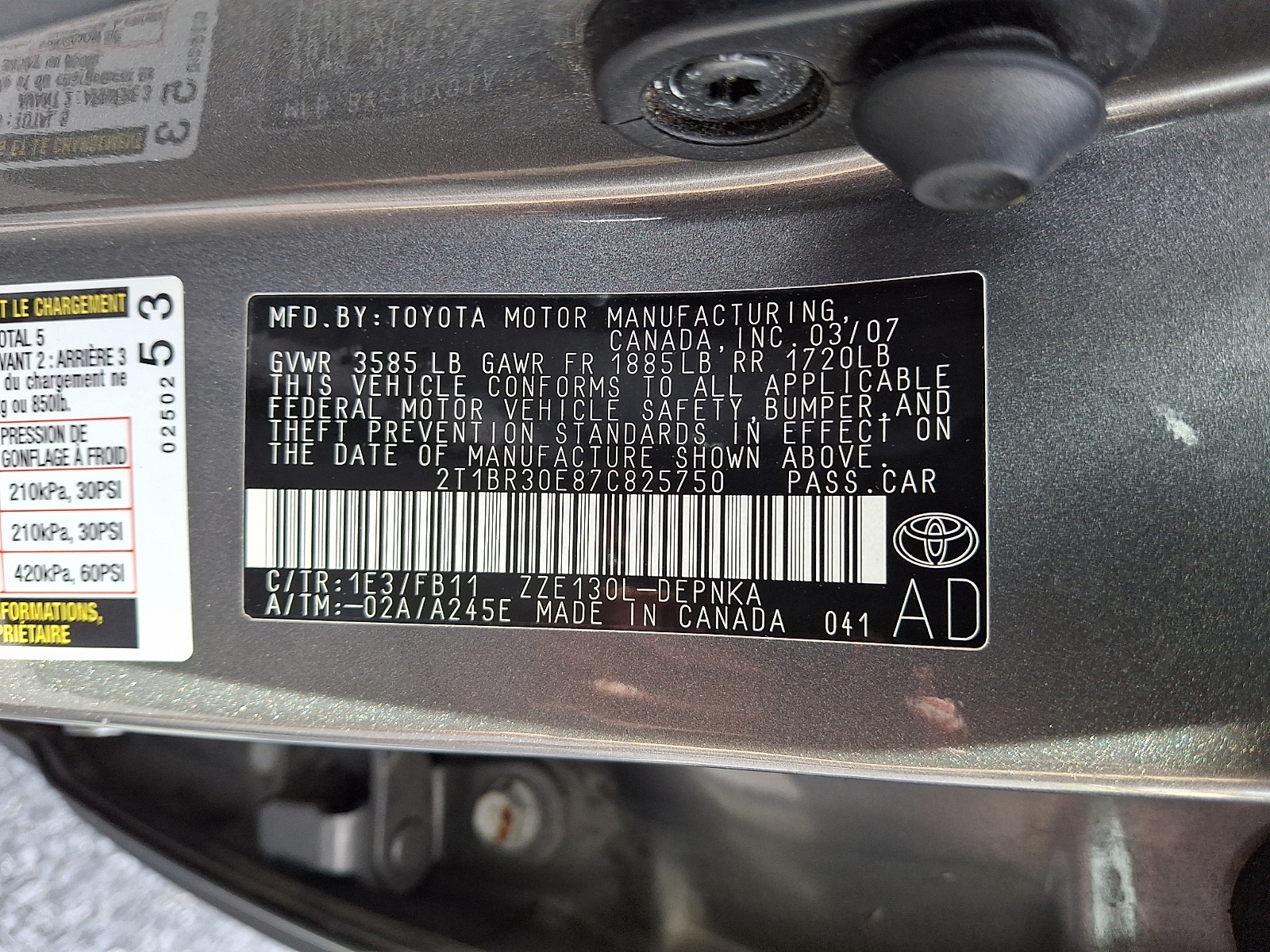 Used 2007 Toyota Corolla Sedan