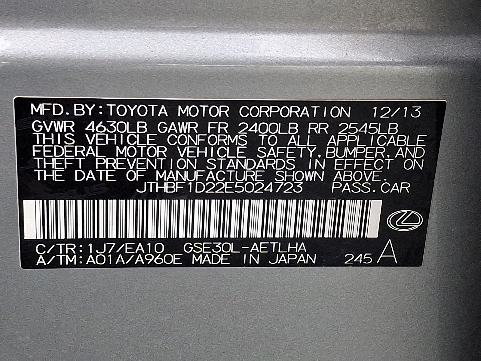 Used 2014 Lexus IS 250 Sedan
