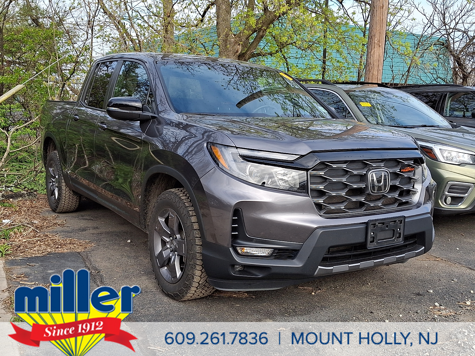 Gray (Modern Steel Metallic - GY) 2024 Honda Ridgeline TrailSport AWD Pickup Truck All-Wheel Drive Automatic