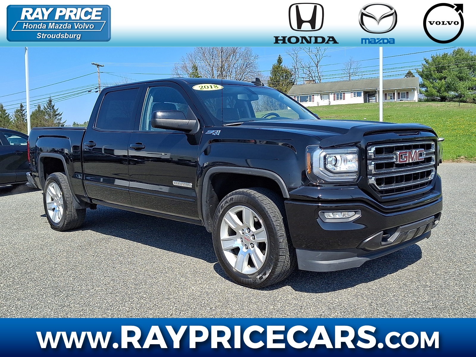 Onyx Black - GBA 2018 GMC Sierra 1500 SLE Crew Cab 4WD Pickup Truck Four-Wheel Drive Automatic