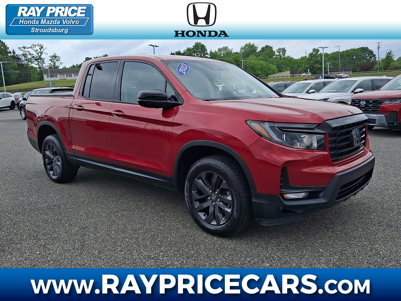 Radiant Red 2023 Honda Ridgeline Sport AWD Pickup Truck All-Wheel Drive Automatic