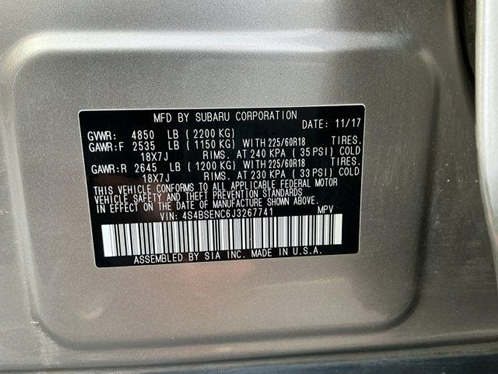 Used 2018 Subaru Outback Sedan