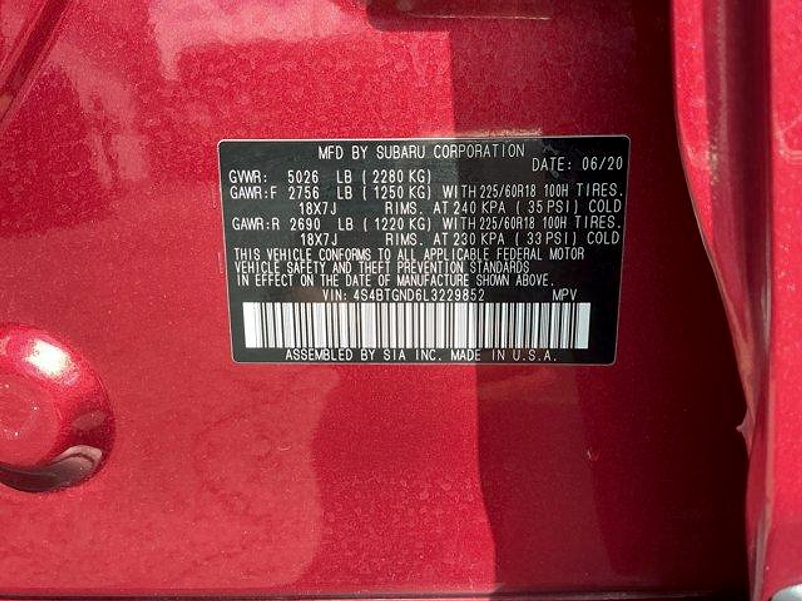 Used 2020 Subaru Outback Sedan