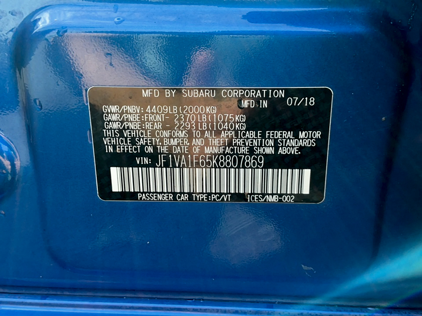 Used 2019 Subaru WRX Sedan