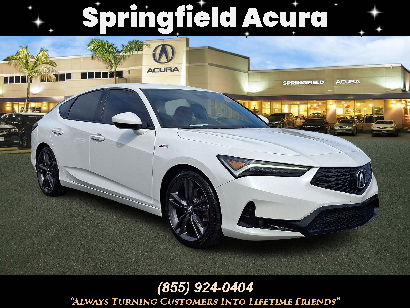 Platinum White Pearl 2024 Acura Integra Sedan Front-Wheel Drive Continuously Variable Transmission