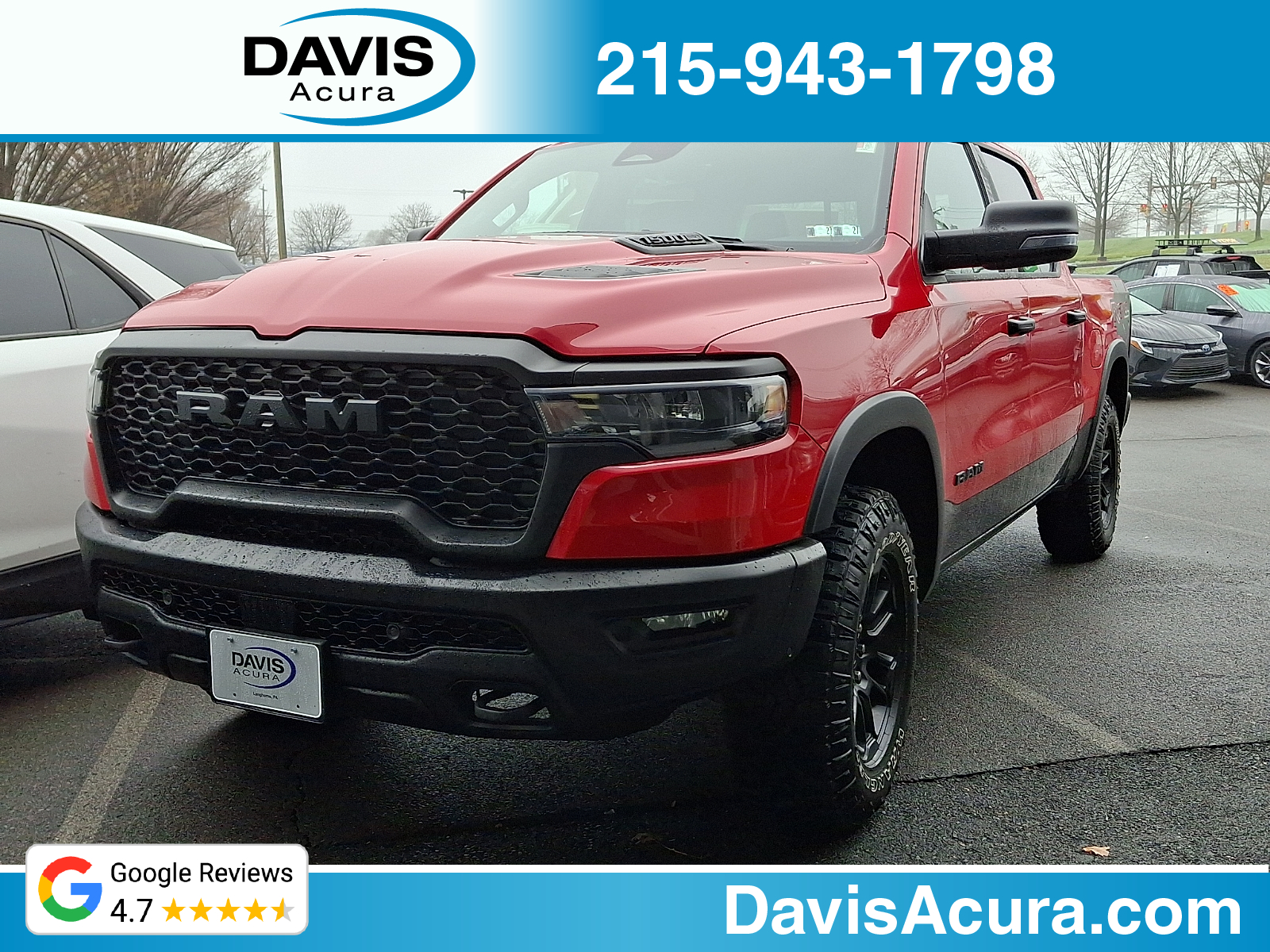 Flame Red Clearcoat - PR4 2025 RAM 1500 Rebel Crew Cab 4WD Pickup Truck Four-Wheel Drive Automatic