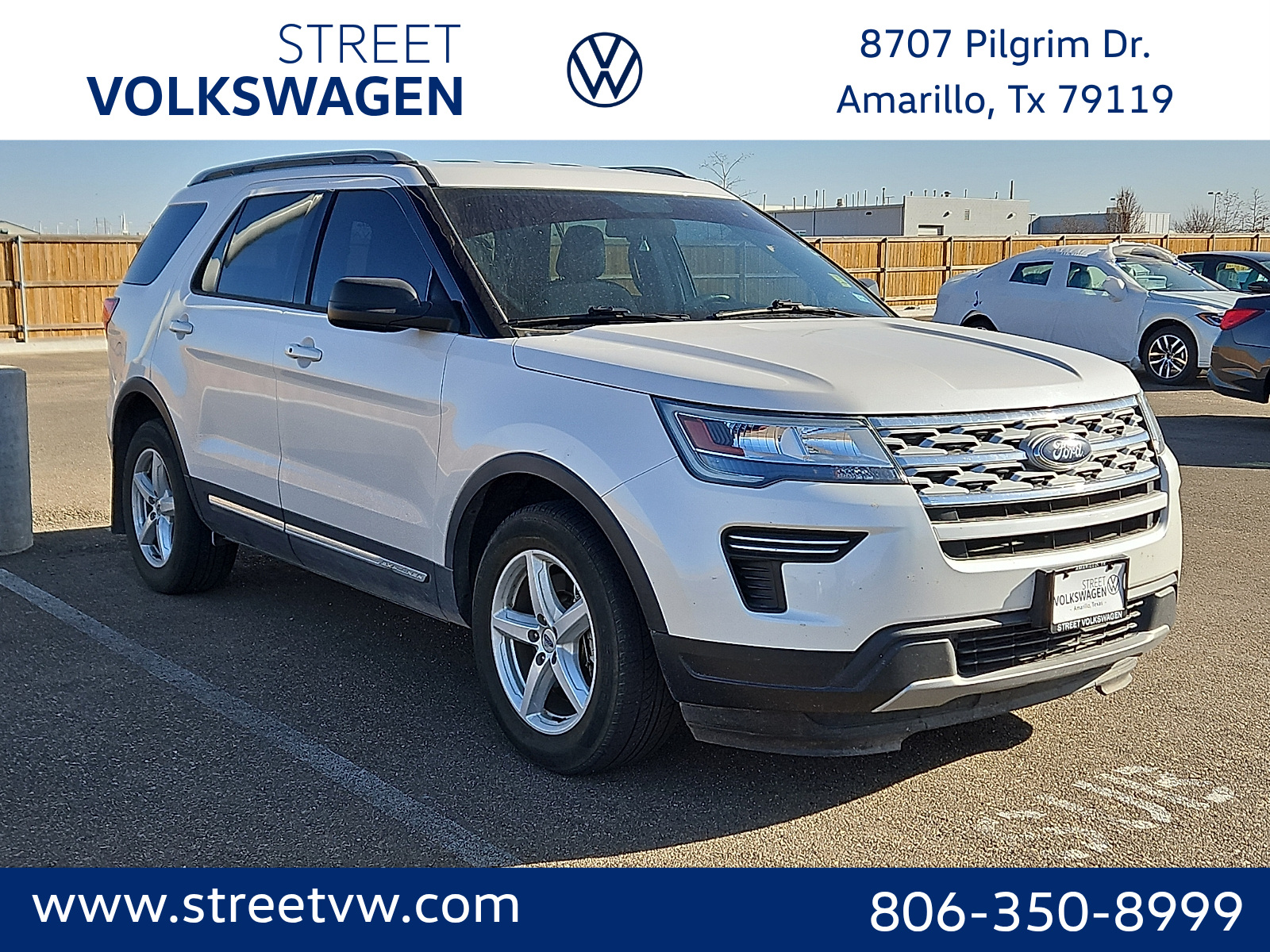 White Platinum Clearcoat Metallic 2019 Ford Explorer XLT SUV / Crossover Front-Wheel Drive Automatic