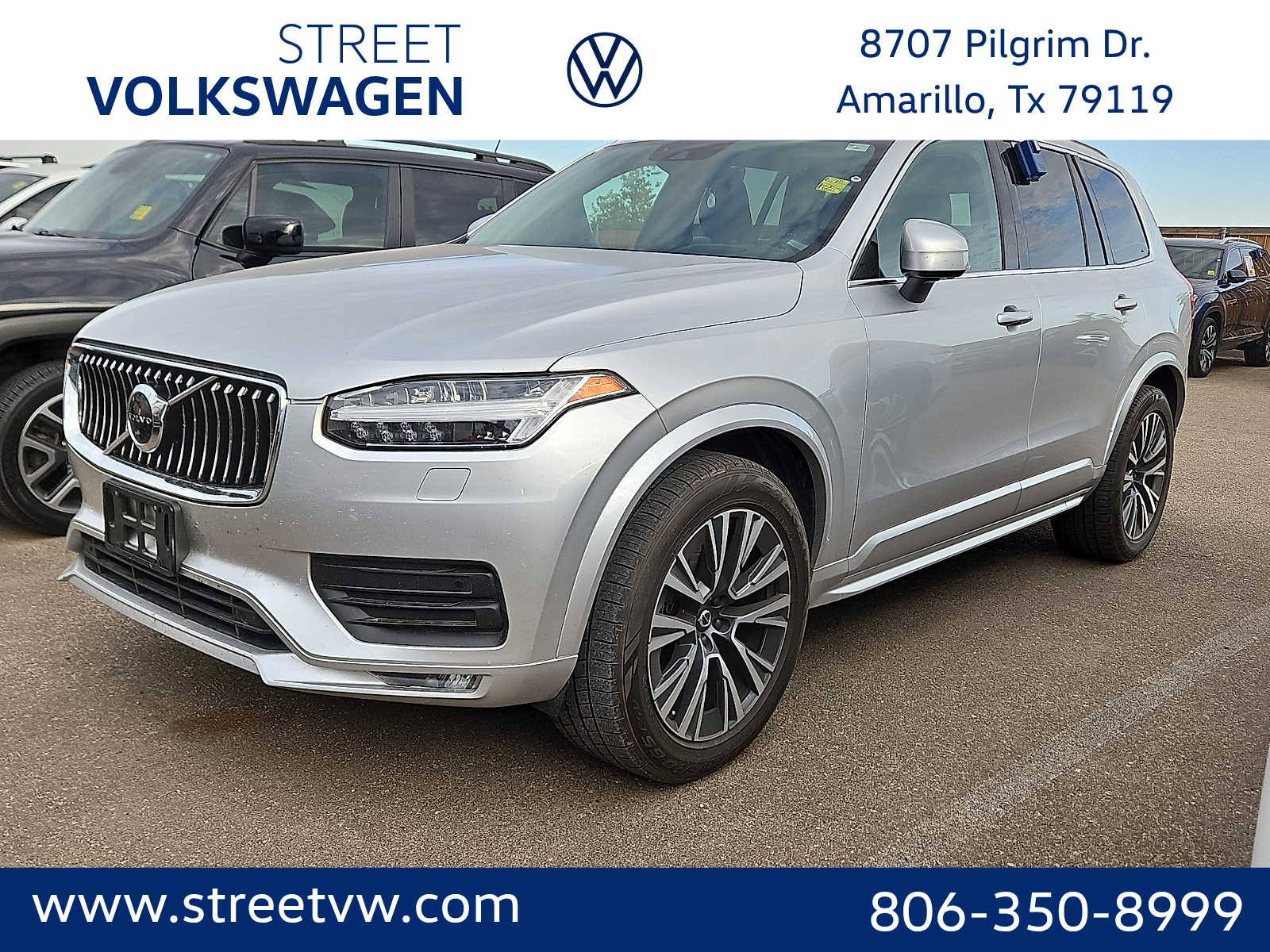 Bright Silver Metallic 2022 Volvo XC90 T6 Momentum 7-Passenger AWD SUV / Crossover All-Wheel Drive Automatic
