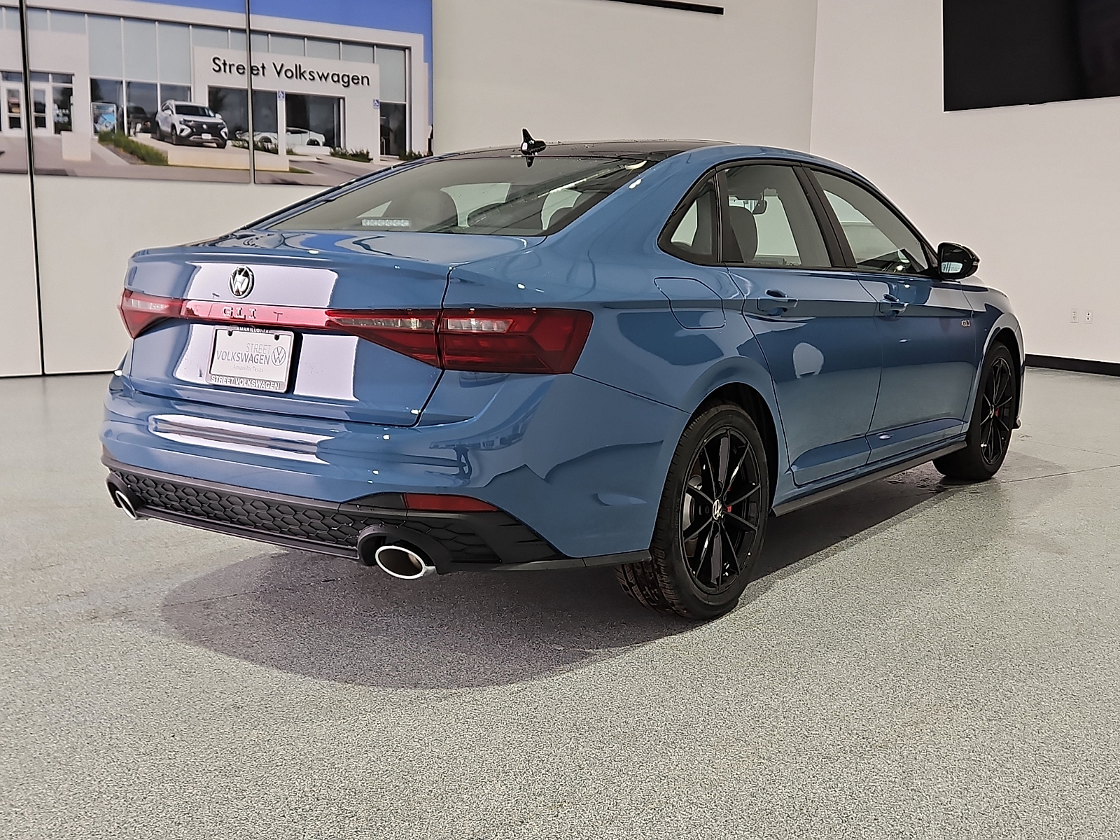 2026 Volkswagen Jetta GLI Autobahn Monterey Blue Pearl w/Deep Black Roof at Street VW of Amarillo
