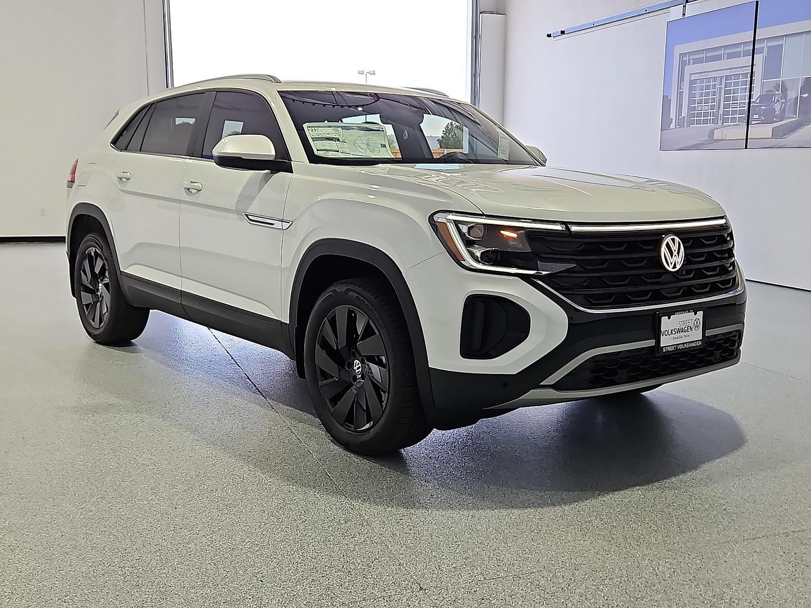 2026 Volkswagen Atlas Cross Sport SE with Technology Opal White Pearl at Street VW of Amarillo