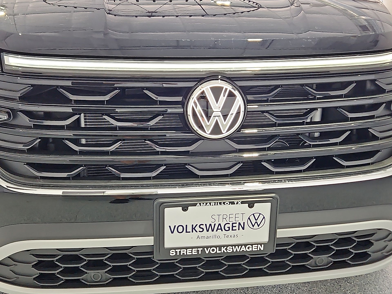 2026 Volkswagen Atlas Cross Sport SE with Technology Deep Black Pearl at Street VW of Amarillo