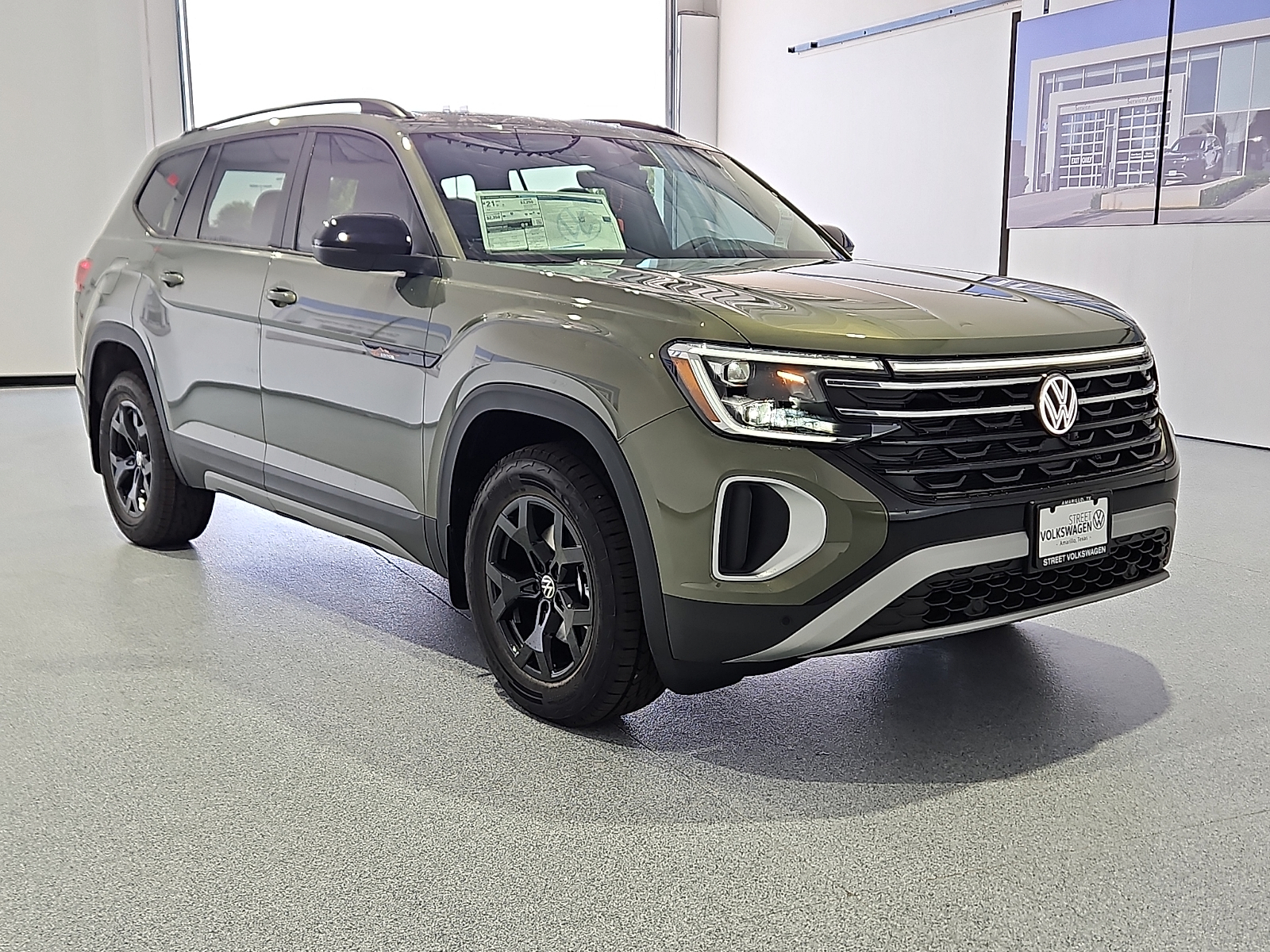 2026 Volkswagen Atlas Peak Edition Avocado Green Pearl at Street VW of Amarillo