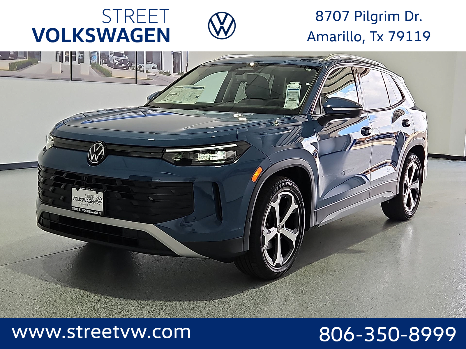 2026 Volkswagen Tiguan SE Monterey Blue Pearl at Street VW of Amarillo