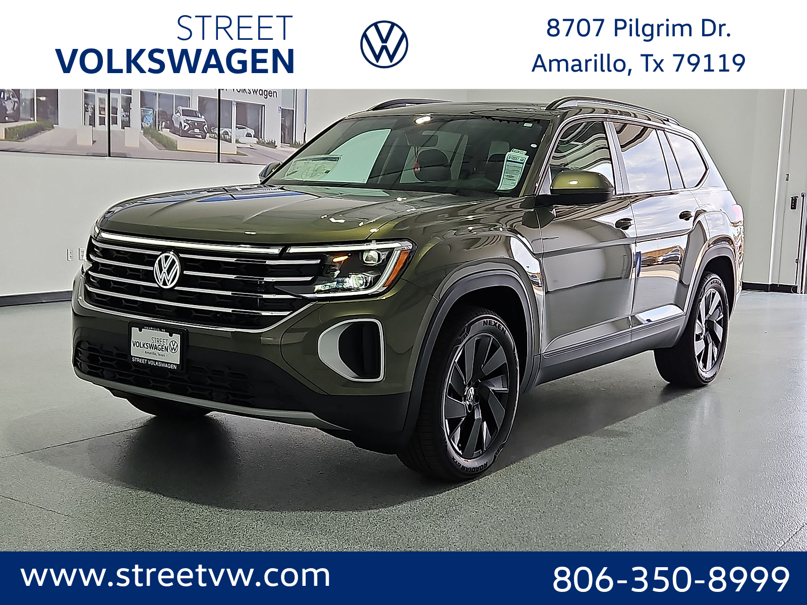 2026 Volkswagen Atlas SE with Technology in Avocado Green Pearl