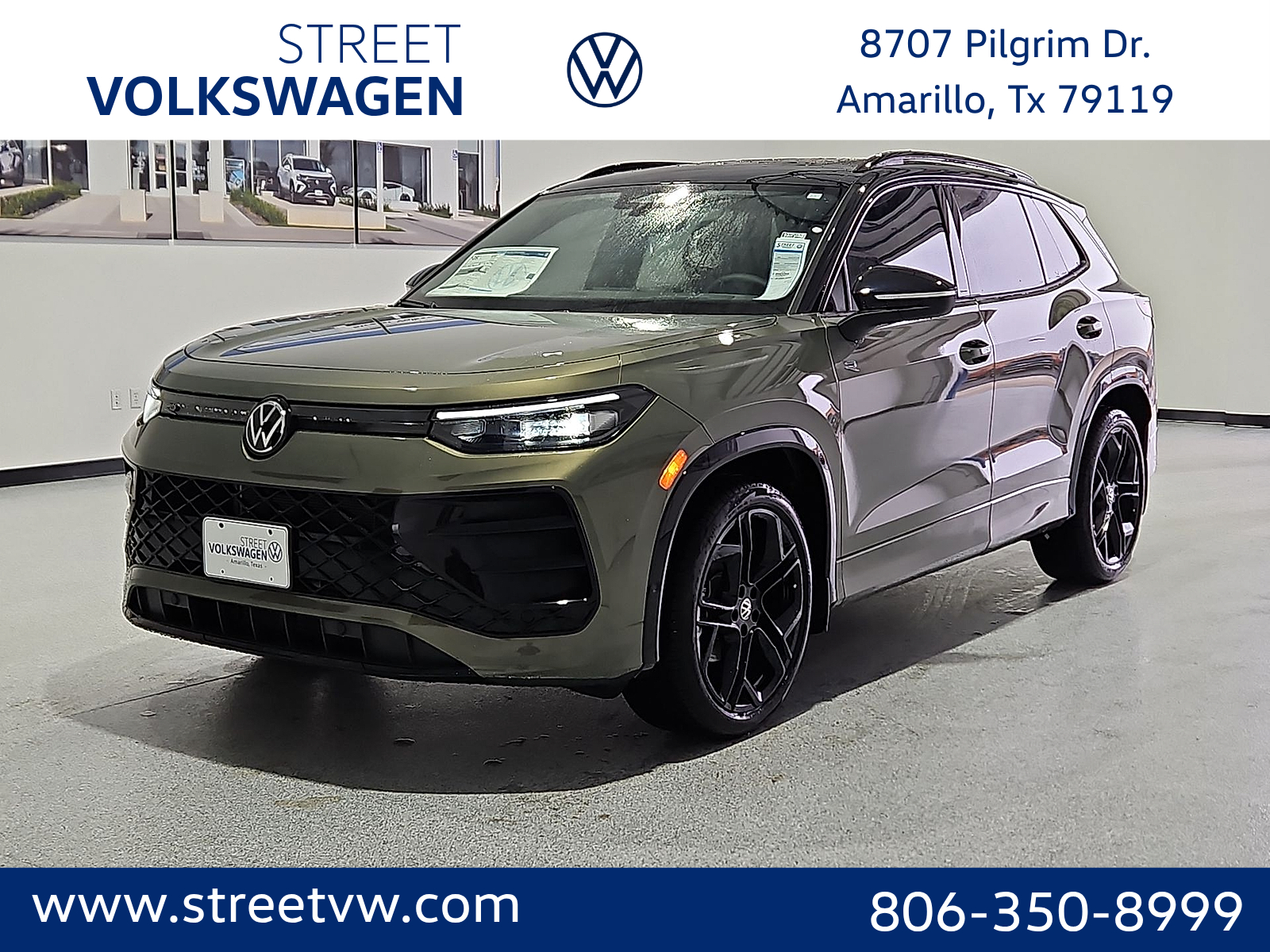 2026 Volkswagen Tiguan SE R-Line Black Avocado Green w/Deep Black Roof at Street VW of Amarillo