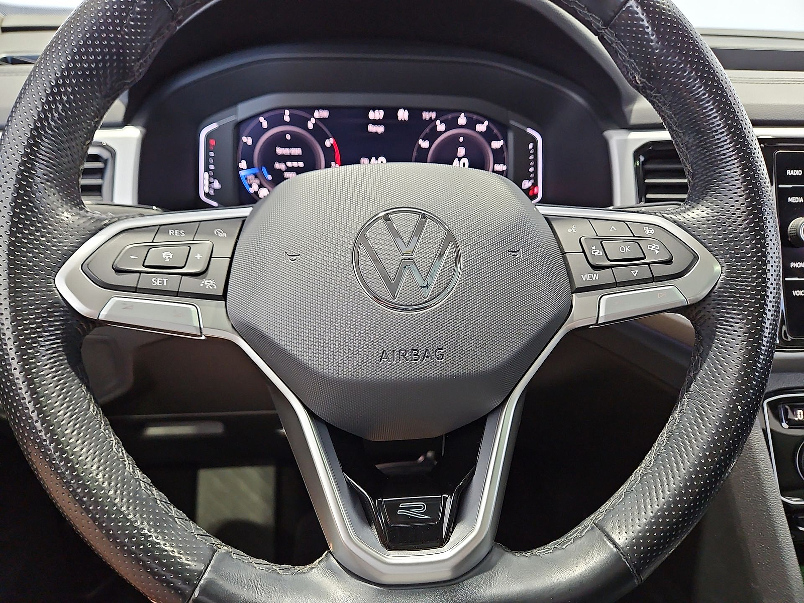 2022 Volkswagen Atlas 3.6L V6 SEL R-Line Pyrite Silver Metallic at Bobby Duby Motors