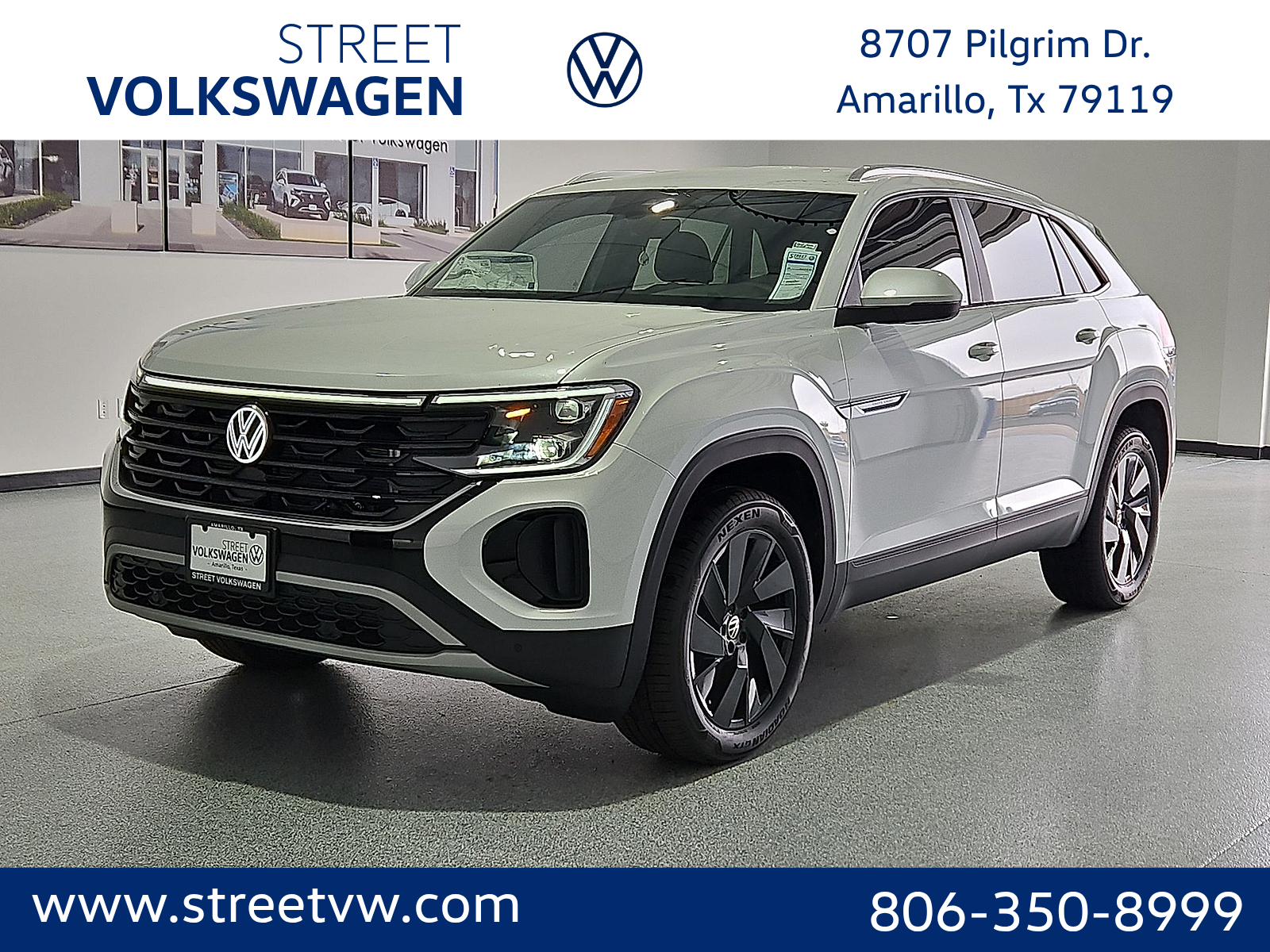 2026 Volkswagen Atlas Cross Sport SE with Technology Opal White Pearl at Street VW of Amarillo