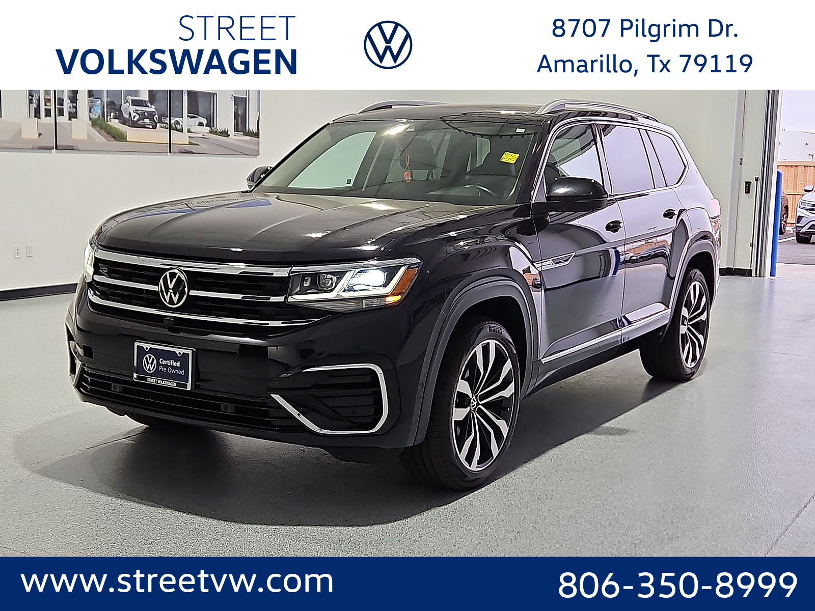 2022 Volkswagen Atlas 3.6L V6 SEL Premium R-Line Deep Black at Bobby Duby Motors