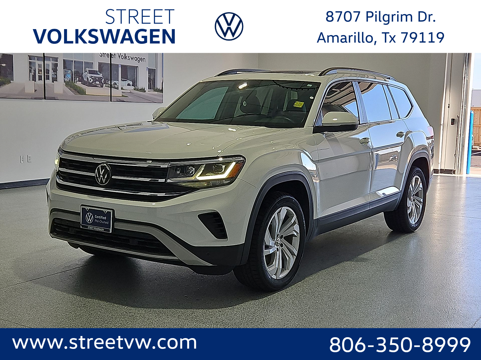 2023 Volkswagen Atlas 3.6L V6 SE w/Technology Pure White at Street VW of Amarillo