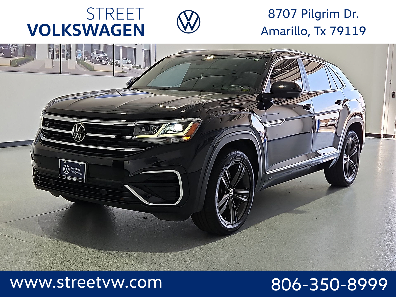 2022 Volkswagen Atlas Cross Sport 3.6L V6 SEL R-Line Deep Black at Street VW of Amarillo
