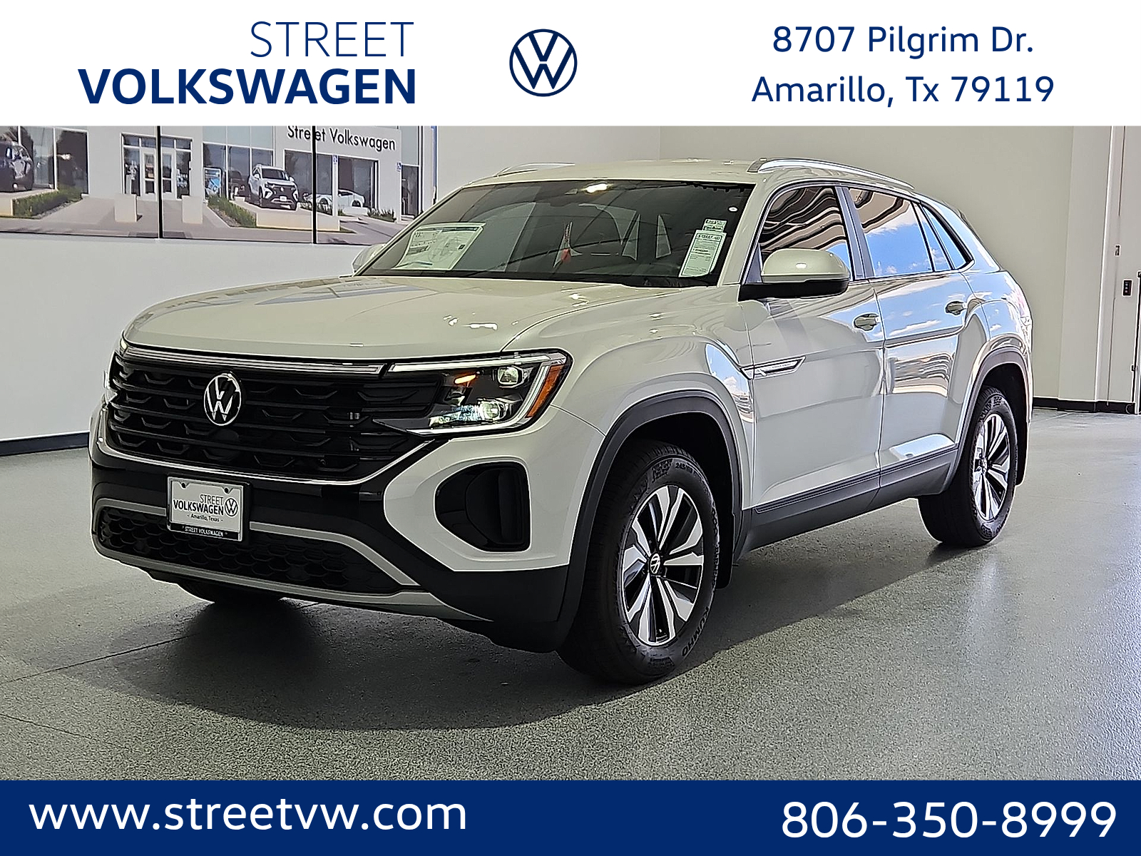 2026 Volkswagen Atlas Cross Sport SE Opal White Pearl at Street VW of Amarillo