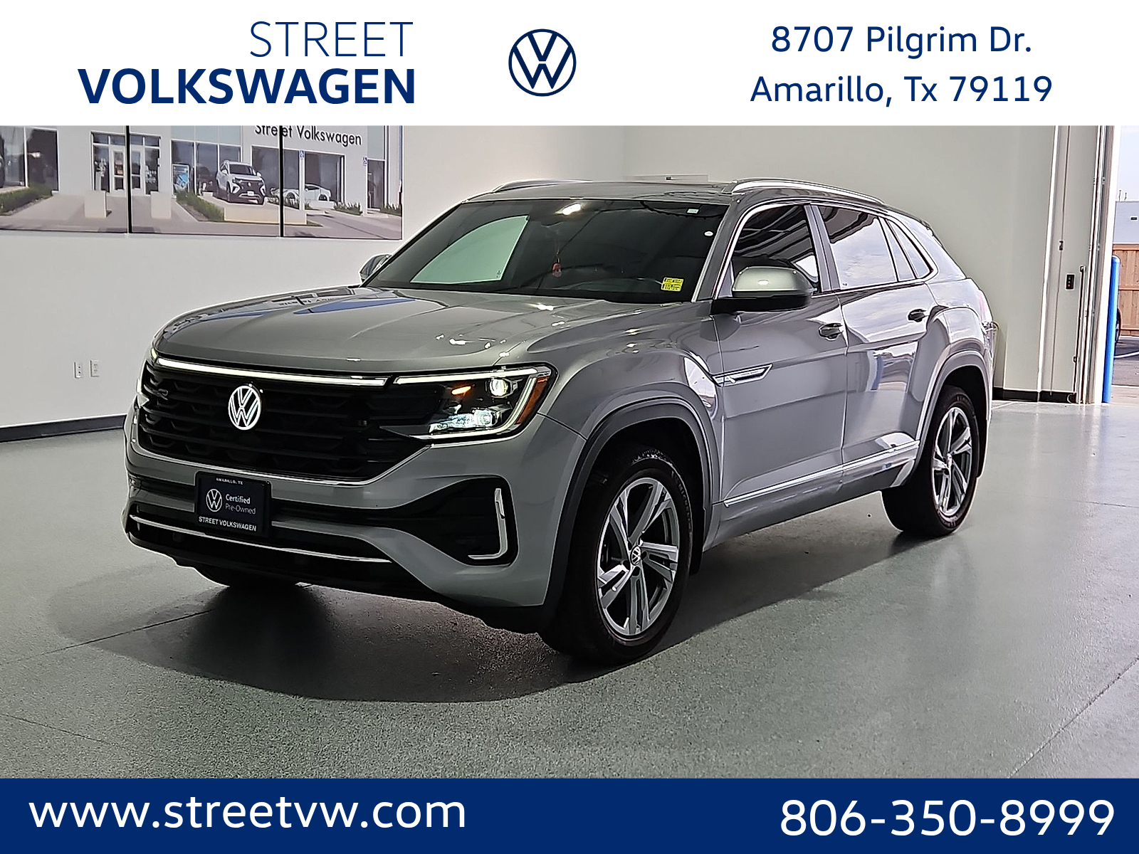 2024 Volkswagen Atlas Cross Sport 2.0T SEL R-Line Silver Mist Metallic at Street VW of Amarillo