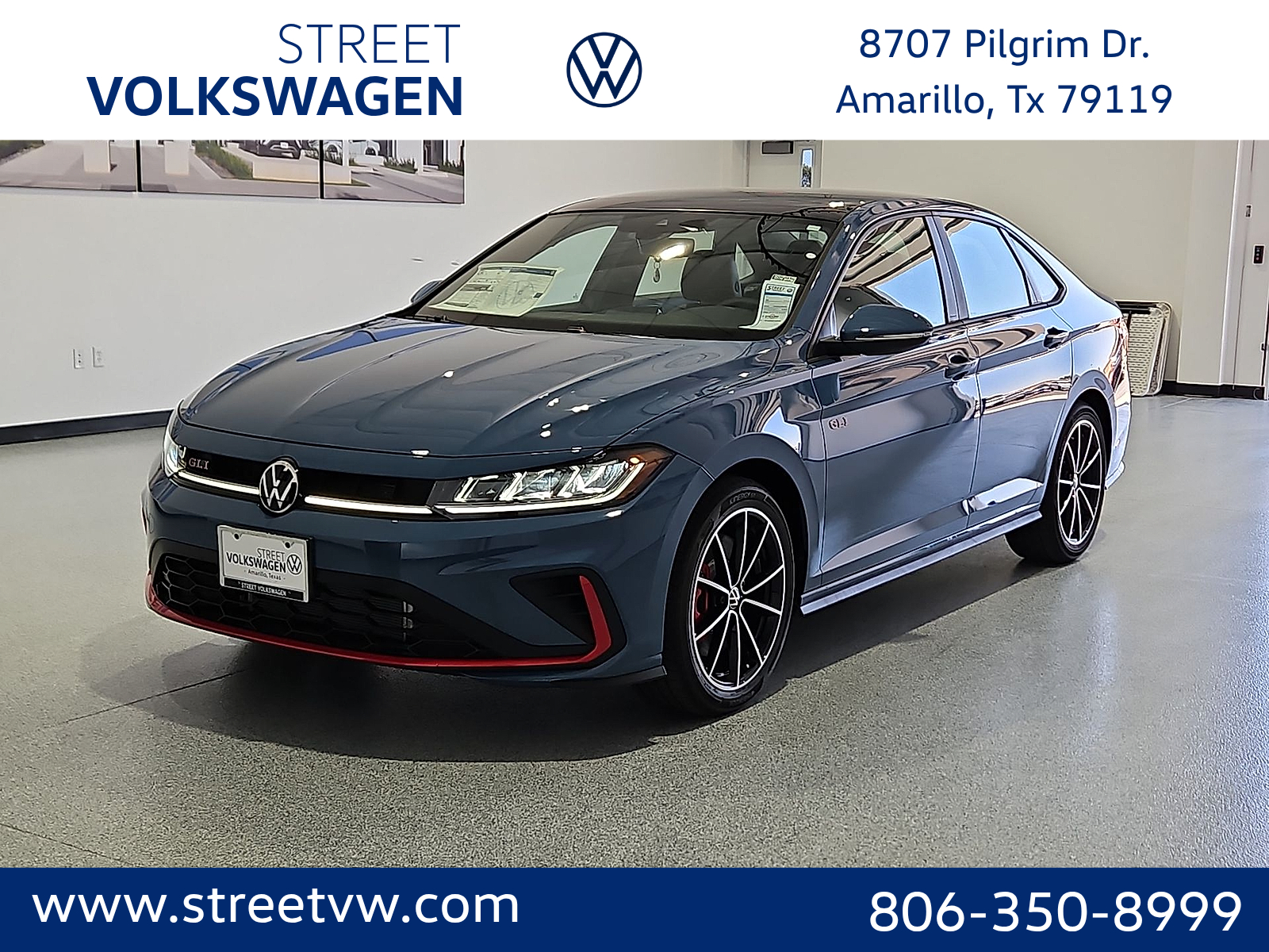 2026 Volkswagen Jetta GLI Autobahn Monterey Blue Pearl - U1U1 at Street VW of Amarillo