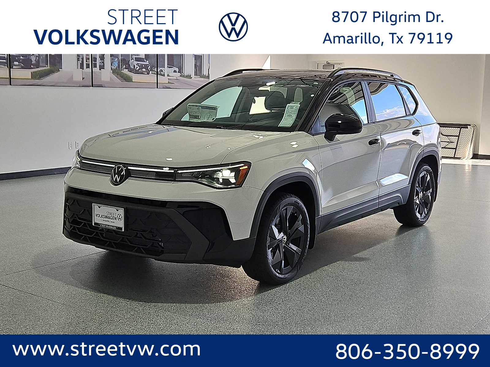 2026 Volkswagen Taos SE Black Pure White w/Deep Blk Rf at Street VW of Amarillo